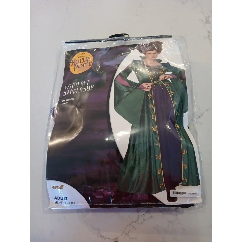 Spirit Halloween Adult Medium 8-10 Winifred Sanderson Hocus Pocus Costume Dress - Picture 1 of 7